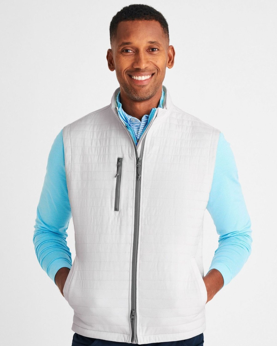 Men johnnie-O Vests | Crosswind Quilted Performance Vest White