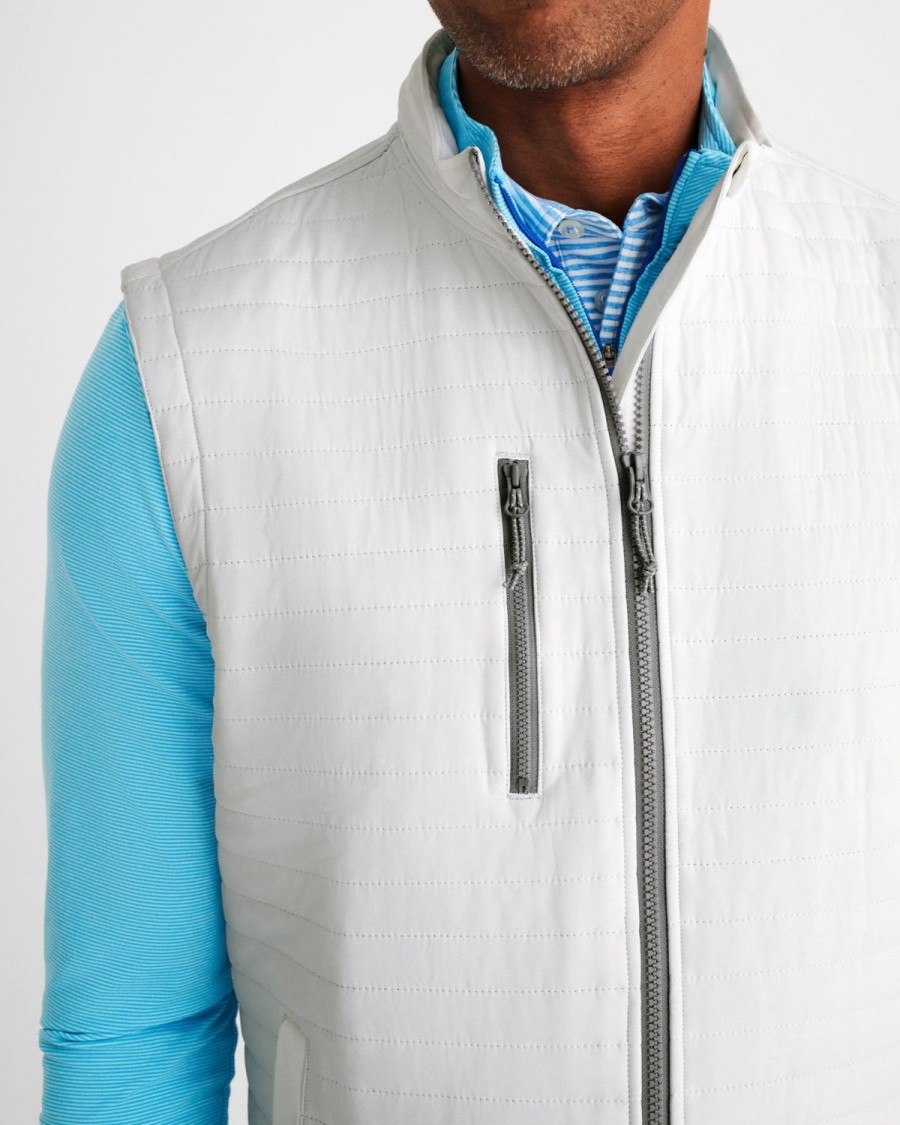 Men johnnie-O Vests | Crosswind Quilted Performance Vest White