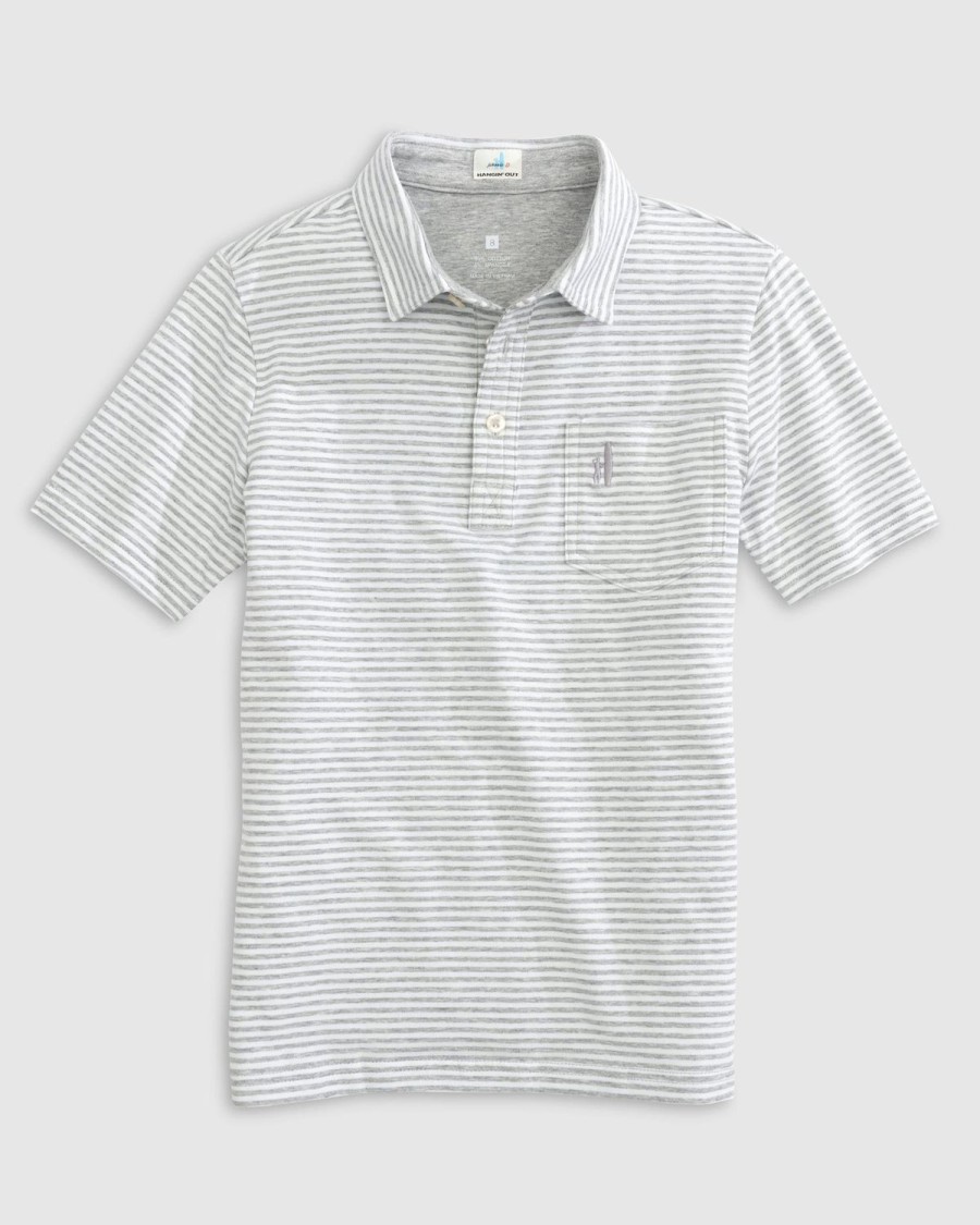 Kids johnnie-O Polos | The Original Jr. Polo - Dante Stripe Heather Gray