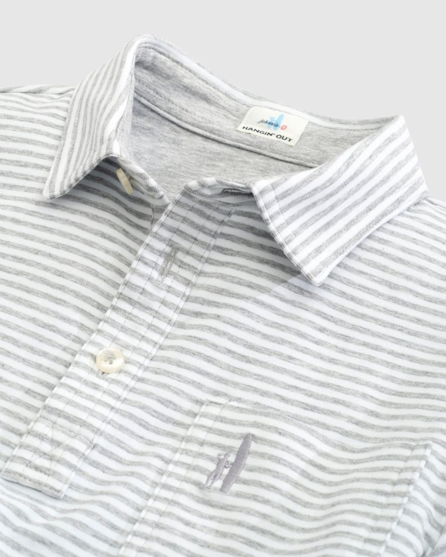 Kids johnnie-O Polos | The Original Jr. Polo - Dante Stripe Heather Gray