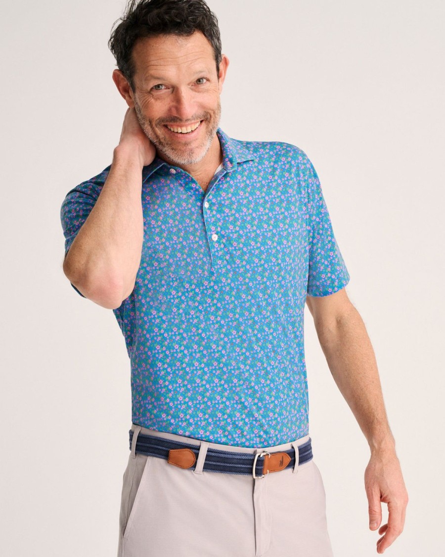 Men johnnie-O Polos | Lucia Printed Top Shelf Performance Polo Pipeline