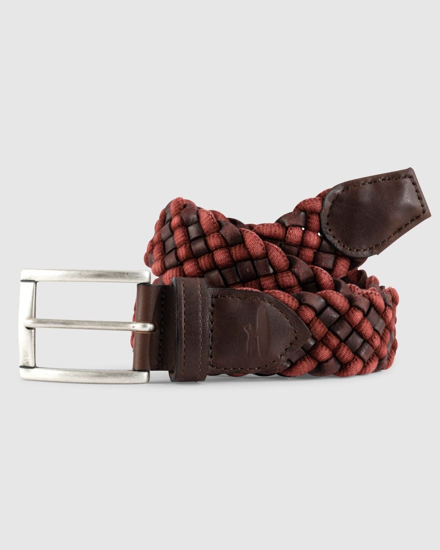 Men johnnie-O Belts | Braidly Belt Malibu Red