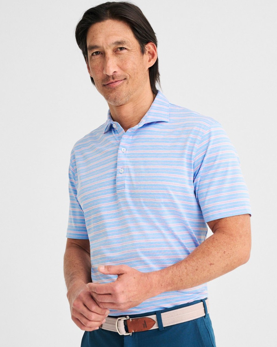 Men johnnie-O Polos | Zayn Striped Jersey Performance Polo Maliblu