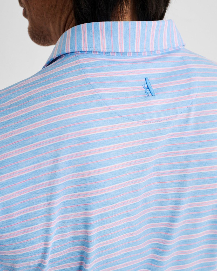 Men johnnie-O Polos | Zayn Striped Jersey Performance Polo Maliblu