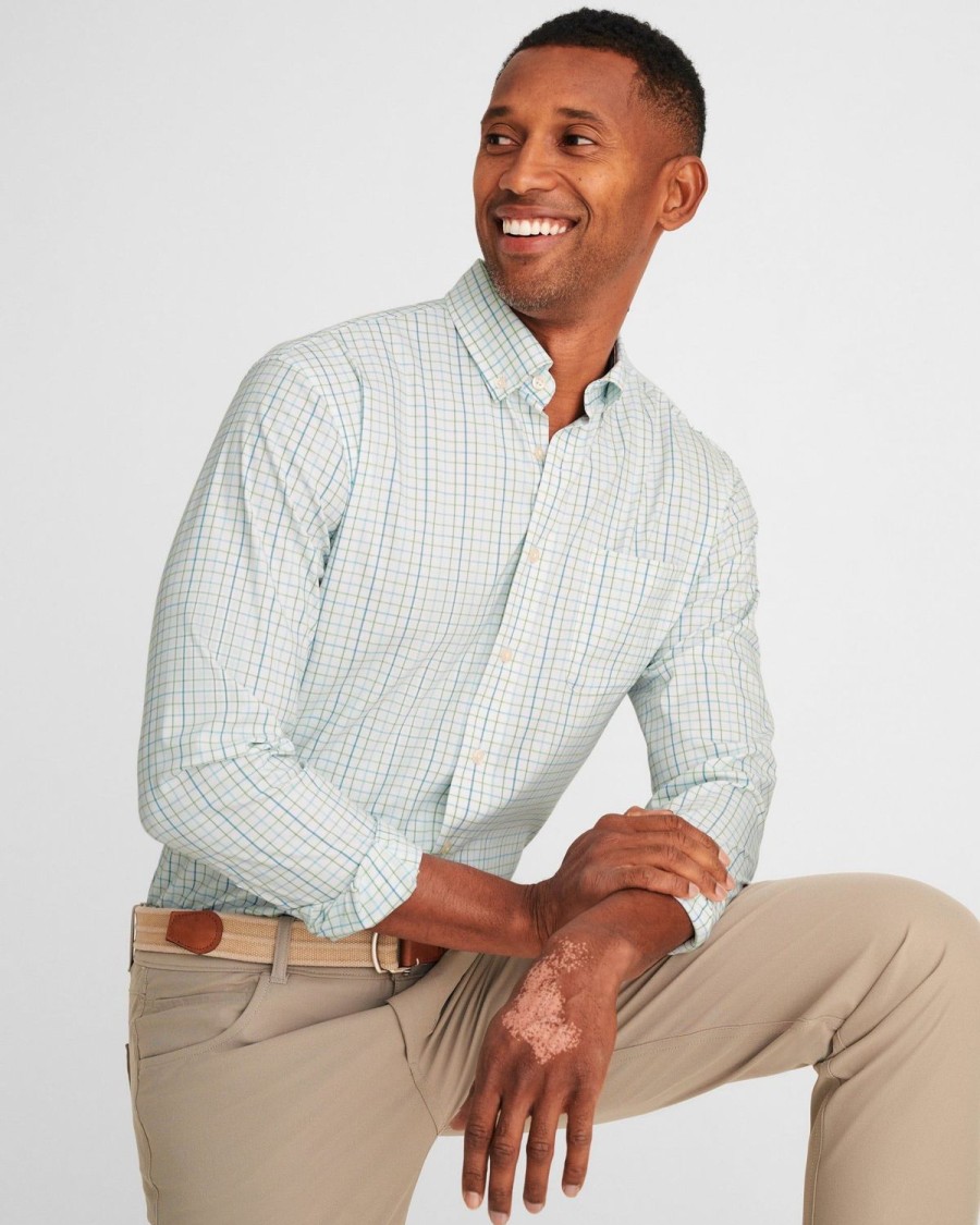 Men johnnie-O Button Up Shirts | Sav Performance Button Up Shirt Oceanside