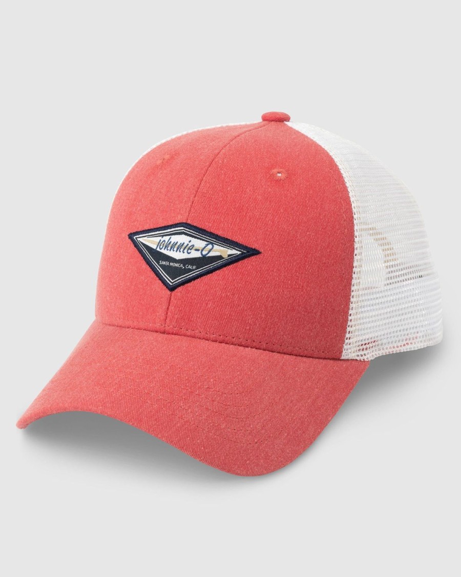 Men johnnie-O Hats | Surf Diamond Trucker Hat Malibu Red