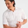 Men johnnie-O Polos | Shaken Printed Featherweight Performance Polo White