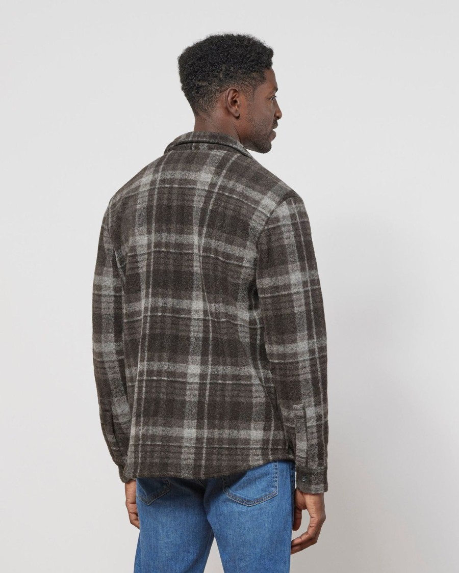 Men johnnie-O Button Up Shirts | Stalone Fleece Shacket Havana