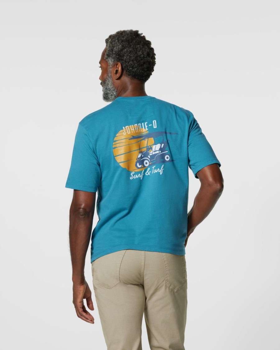 Men johnnie-O T-Shirts | Surf & Turf Graphic T-Shirt Persian