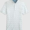 Men johnnie-O Polos | Oceano Printed Featherweight Performance Polo White