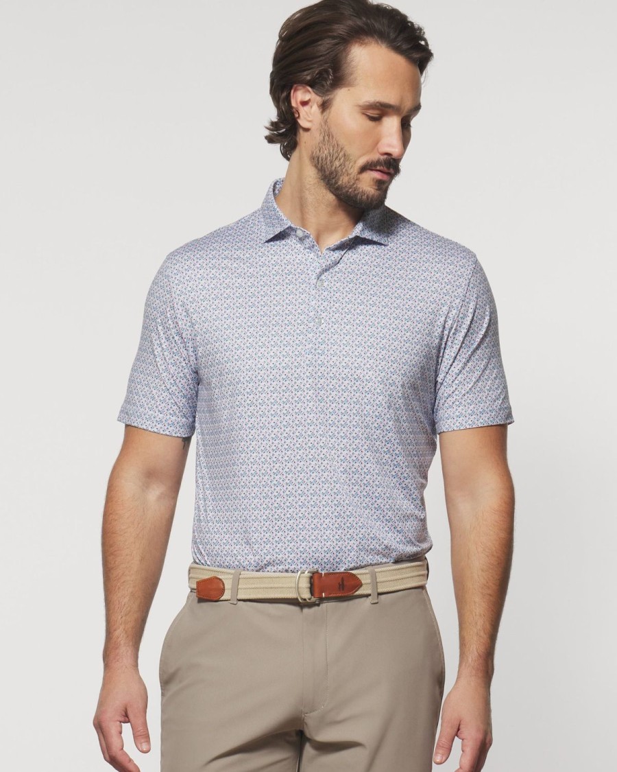 Men johnnie-O Polos | Flint Printed Featherweight Performance Polo Hibiscus