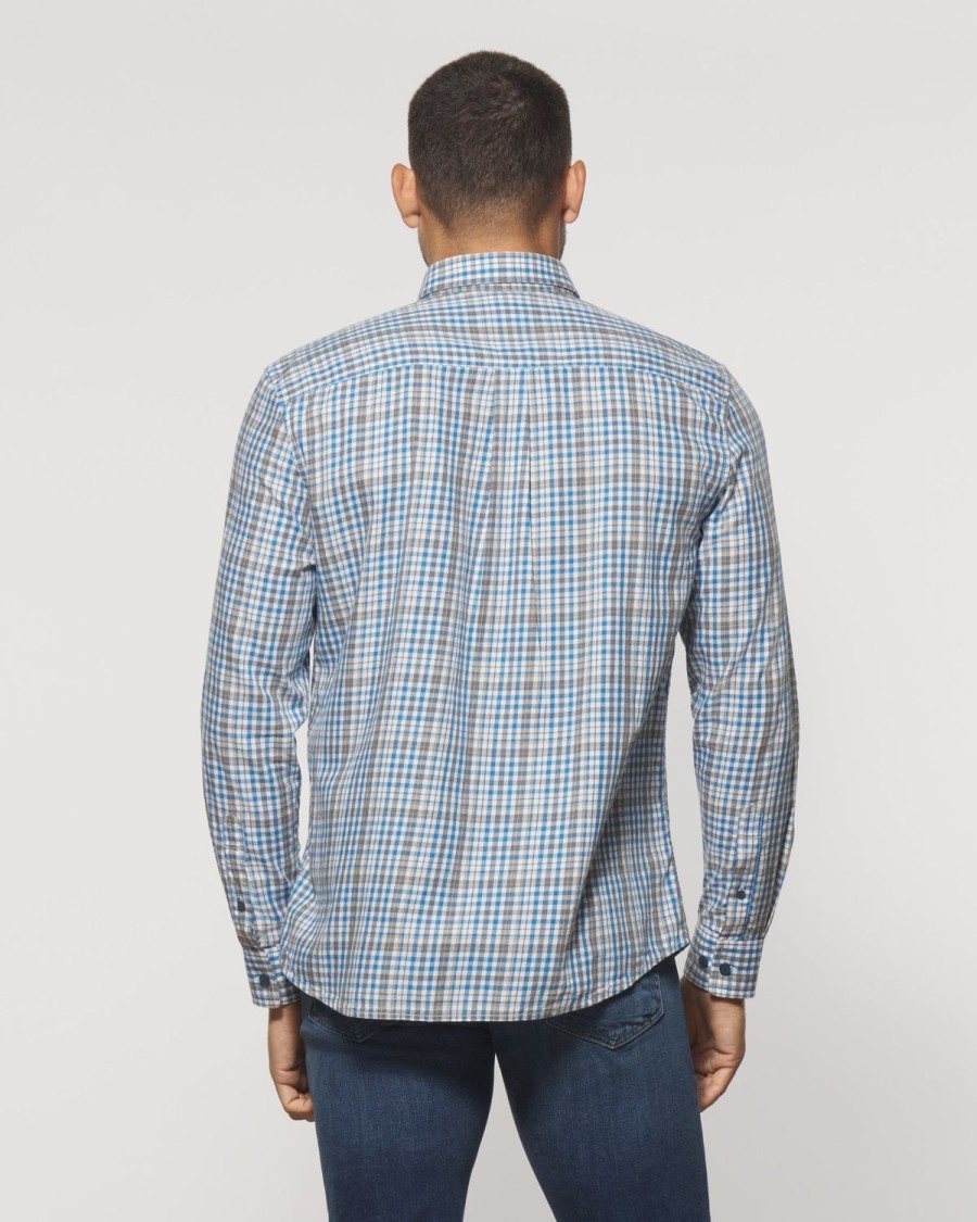 Men johnnie-O Button Up Shirts | Elmer Hangin' Out Button Up Shirt Laguna Blue