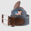 Men johnnie-O Belts | Flagler Embroidered Belt Dusk