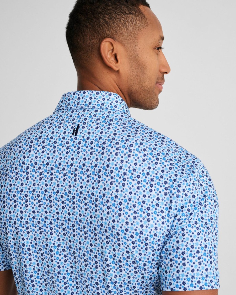 Men johnnie-O Polos | Meyer Printed Jersey Performance Polo Maliblu