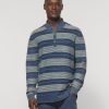 Men johnnie-O Sweaters | Hawking Striped Henley Pullover Mariner