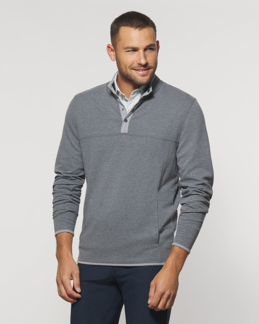 Men johnnie-O Quarter-Zips | Stamford Quilted Henley Pullover Charcoal