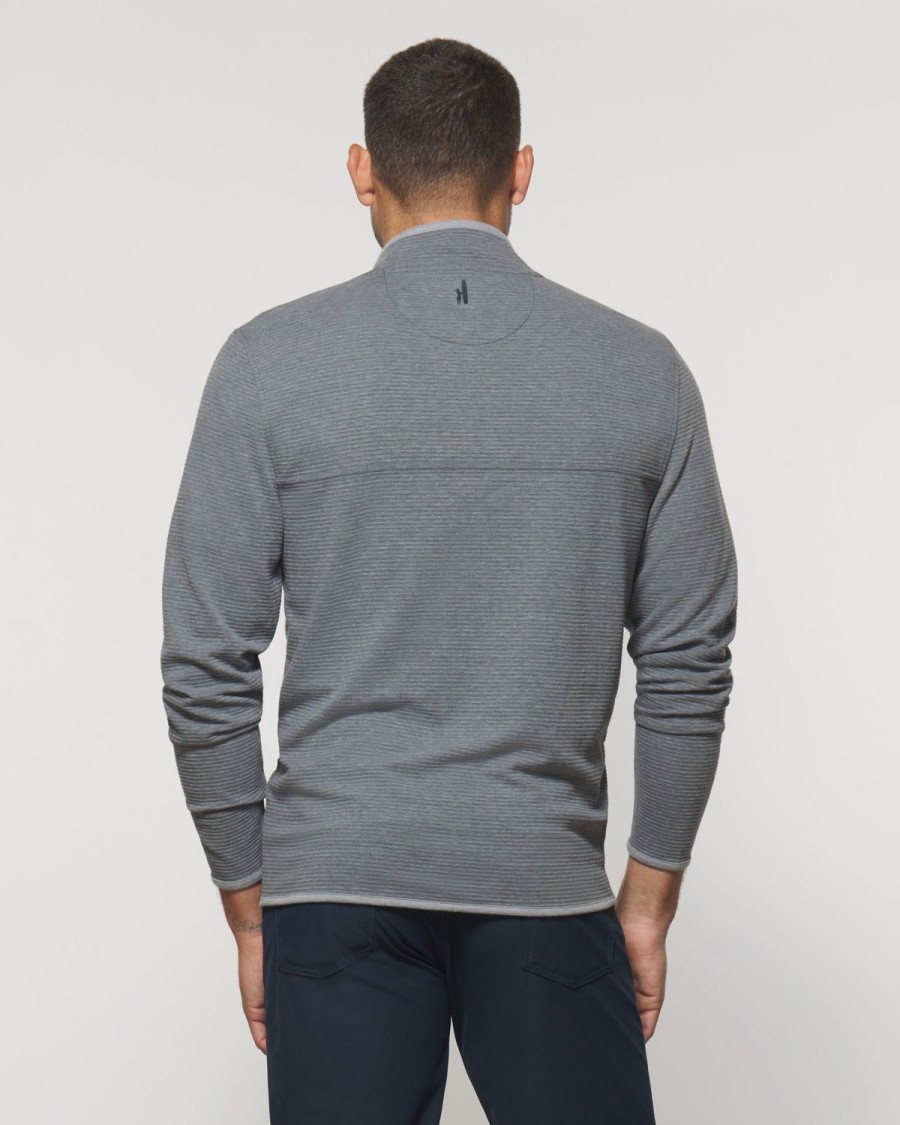 Men johnnie-O Quarter-Zips | Stamford Quilted Henley Pullover Charcoal