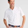 Men johnnie-O Polos | Silly Penguin Printed Jersey Performance Polo White