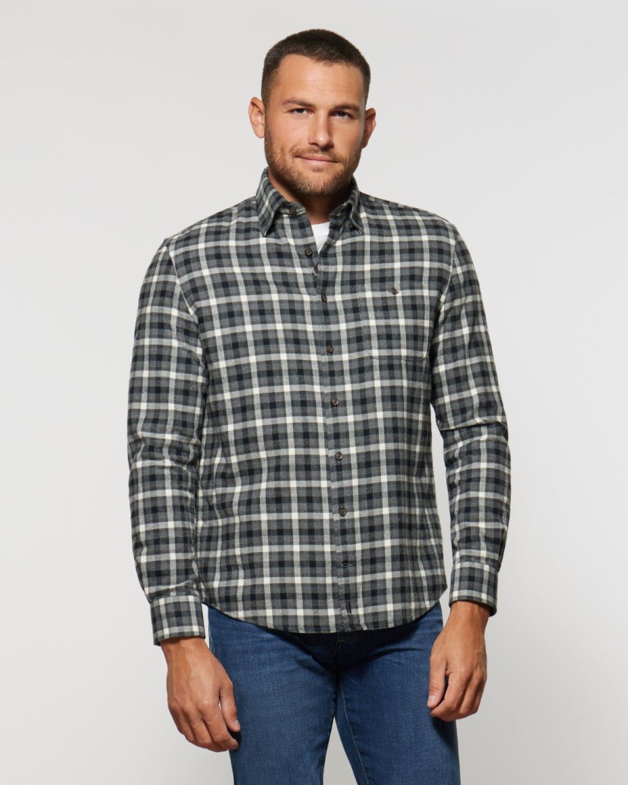 Men johnnie-O Button Up Shirts | Denali Hangin' Out Button Up Shirt Charcoal