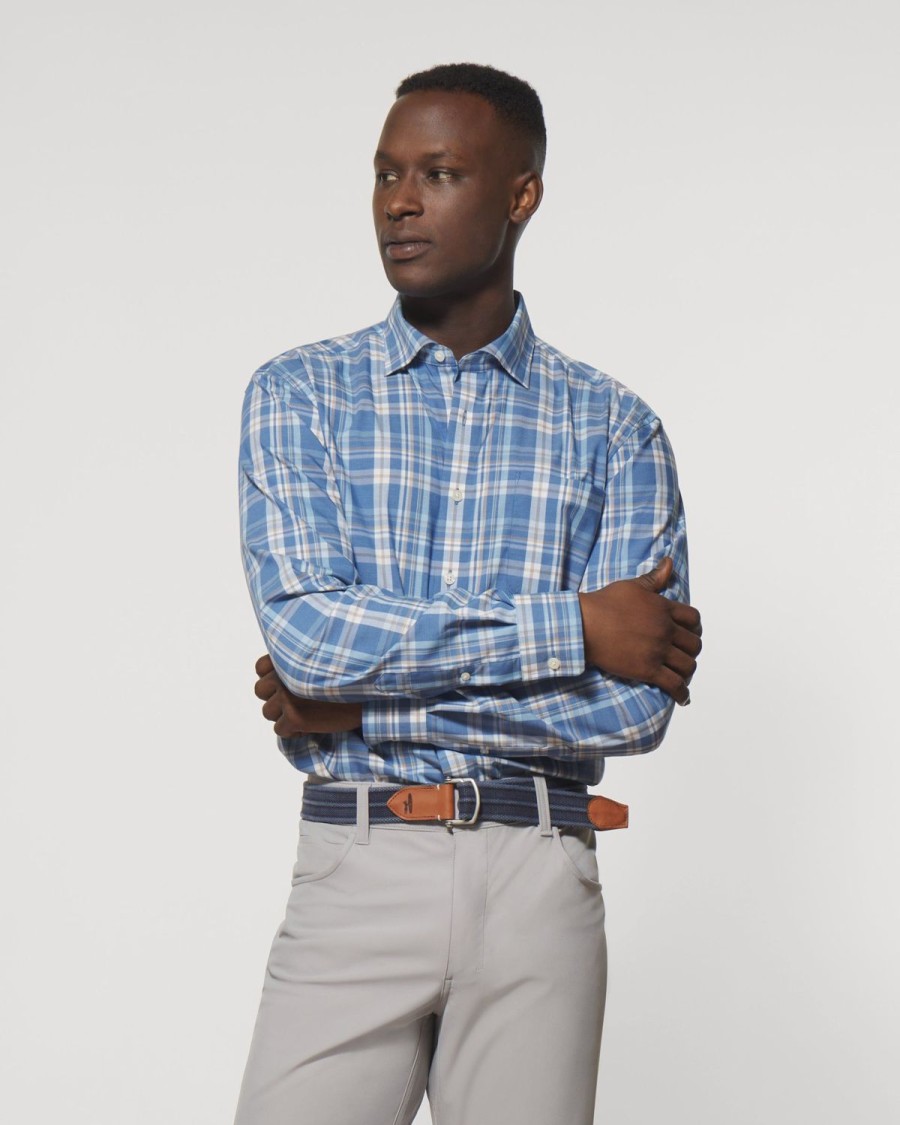 Men johnnie-O Button Up Shirts | Lassen Performance Button Up Shirt Navy