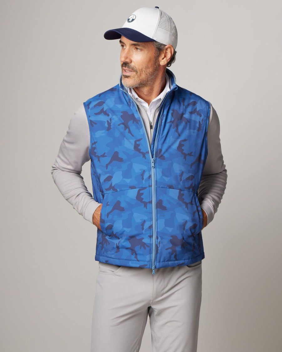 Men johnnie-O Vests | Leroy Performance Mixed Media Camo Vest Monsoon